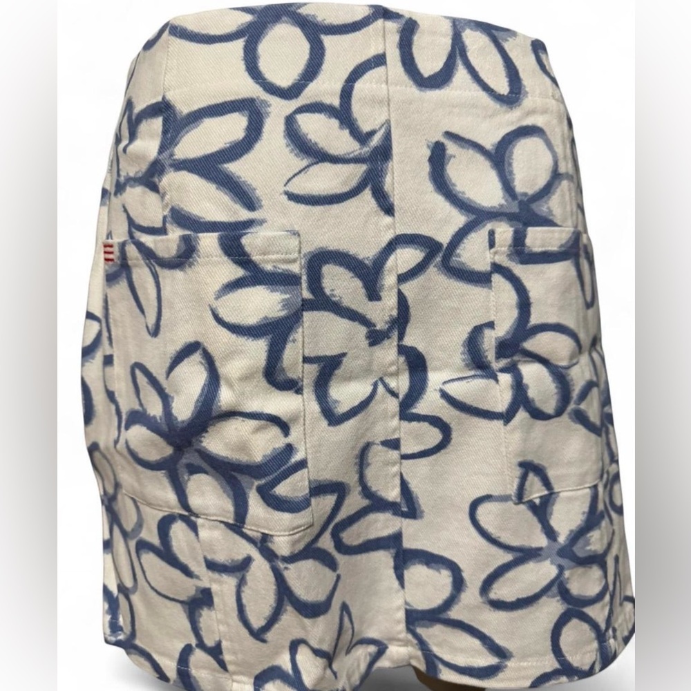 Urban Outfitters BDG Cream Mini Skirt with Blue Brushstroke Print - Picture 4 of 5